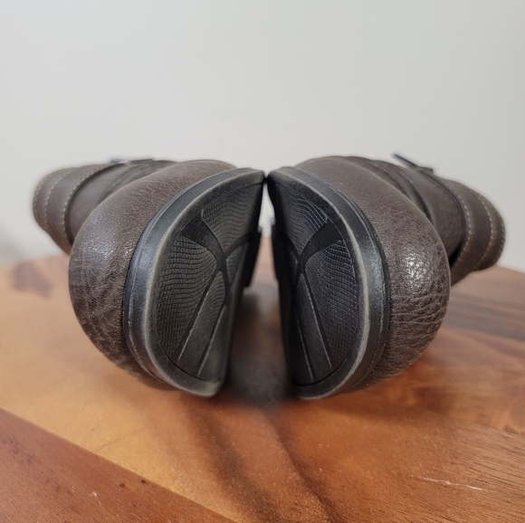 Natural Soul Brown Booties Size 8.5 Ankle Boots Vegan Leather Comfy - Picture 9 of 16